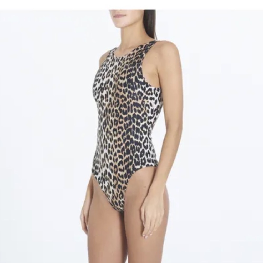 New! Ganni Leopard One Piece Swimsuit -Sz M (38EU)